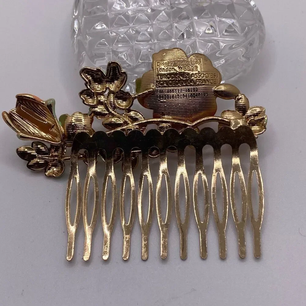 Vintage Euro Disney Hair Comb, Orange Flower Hair Comb, Hair Jewelry